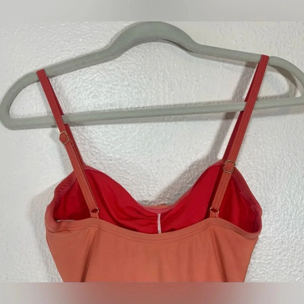 Kate Spade Peach Orange One Piece Swimsuit Floral Women’s Small Summer Spring